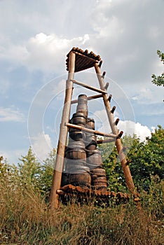 Traditionnal mountain of barrels