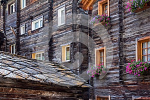 Tradtional wooden houses and roofs photo