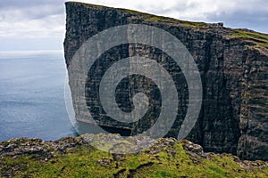 Traelanipan cliff on the island of Vagar on Faroe Islands