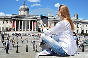 Trafalgar square in London photo