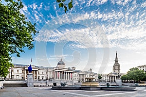 Trafalgar Square and National Gallery in London