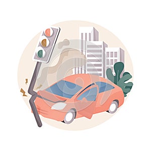 Traffic accident abstract concept vector illustration.