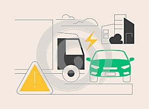 Traffic accident abstract concept vector illustration.