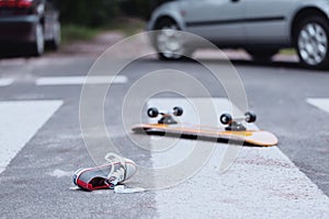 Traffic accident at pedestrian crossing photo