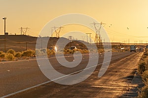 Traffic along Interstate I-8 in California