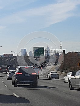 Traffic in Atlanta georgia with busiest day
