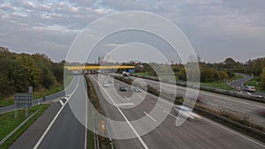 Traffic on autobahn A2 in Hannover. Timelapse.