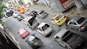 Traffic on a Busy Road in Bangkok