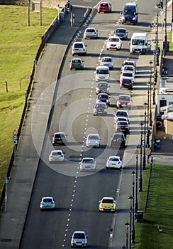 Traffic - busy road with cars at a rush hour