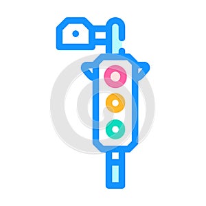 traffic camera color icon vector illustration flat