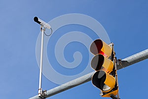 Traffic Camera Next To Traffic Light
