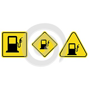 Gas stations traffic sign icon vector design symbol