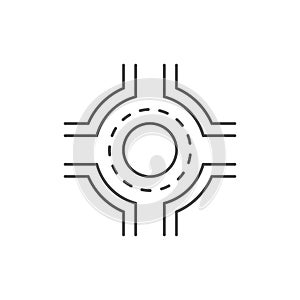 Traffic circle line outline icon