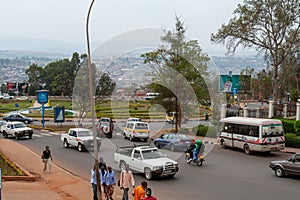 traffic in the city of Kigali Rwanda