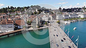 Traffic in the city of Lucerne in Switzerland