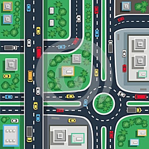 Traffic City Top Flat Poster