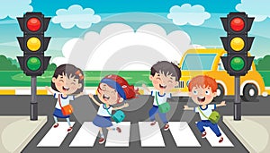 Traffic Concept With Funny Characters