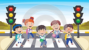 Traffic Concept With Funny Characters