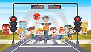 Traffic Concept With Funny Characters