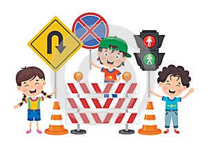 Traffic Concept With Funny Characters