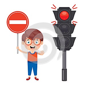 Traffic Concept With Funny Characters