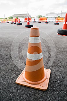 Traffic cone on asphalt