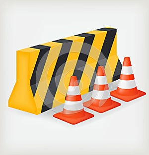 Traffic cone and block road