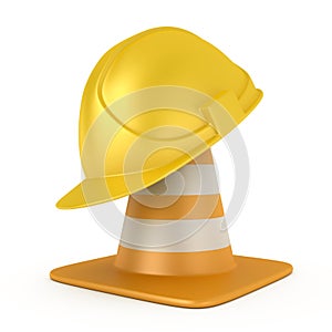 Traffic cone and hardhat