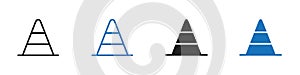 Traffic cone icon linear graphics set vector in black