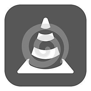 The traffic cone icon. Safety and attention, danger, warning symbol. Flat