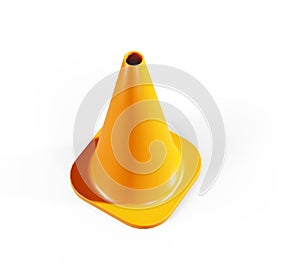 Traffic cone isolated over white 3d render