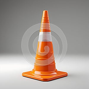 Traffic cone isolated on transparent background