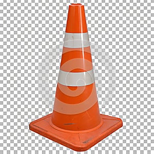 Traffic Cone Isolated on Transparent Background photo