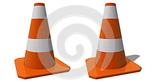 Traffic cone isolated on white