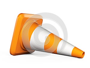 Traffic cone. Road sign isolated over white background