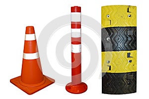 Traffic cone and Traffic Pole and Plastic speed bumps