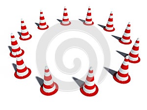 Traffic cones 3d cg
