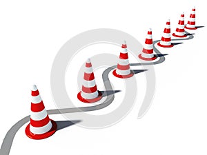 Traffic cones 3d cg