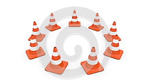 Traffic cones circle