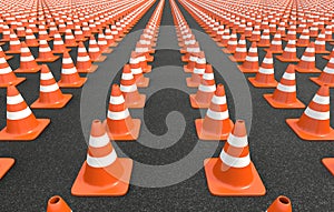 Traffic cones circle