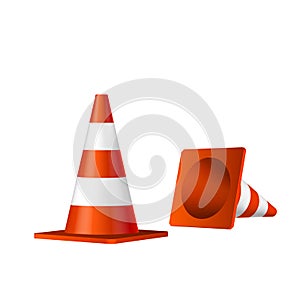 Traffic cones isolated object