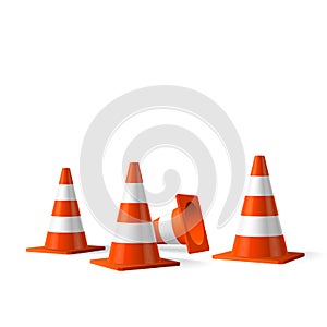 Traffic cones isolated object