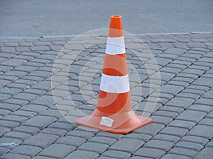 Traffic Cones Lined Up On The Side Of Road