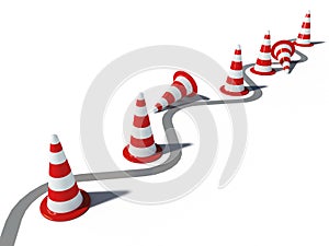 Traffic cones road 3d cg