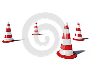 Traffic cones road 3d cg