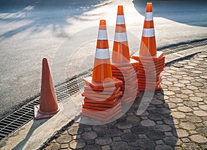 Traffic cones Safety Traffic signage 0n Street