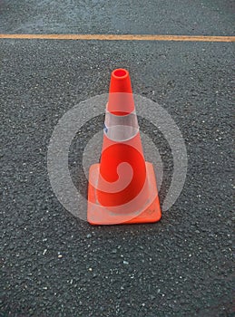 traffic cones on the side of the road