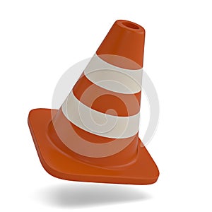 Traffic cones on a white background. 3D illustration.