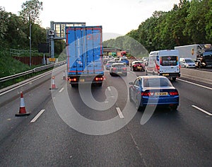 Traffic congestion on M6 motorway UK 04-06-2021