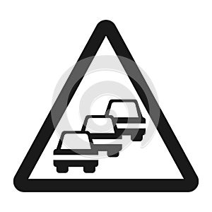 Traffic Congestion sign line icon